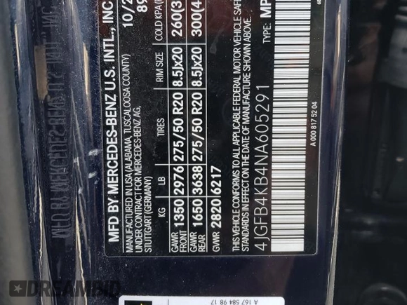 2022 Mercedes-Benz GLE 350 z VIN 4JGFB4KB4NA605291, wystawiony jako Copart lot #50616105 z przebiegiem 49 128 mil mil oraz Szkoda całkowita • Salvage title. Historia ofert i sprzedaży dostępna na DreamBid. Obrazek 13.