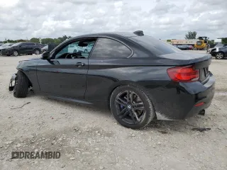 2021 BMW 2 Series M240i with VIN WBA2J5C09M7H38505, listed as a Copart auction lot 72758454 with 23,360 mi miles and Salvage Title. Bid and sale history available at carsss.com. Image 2.