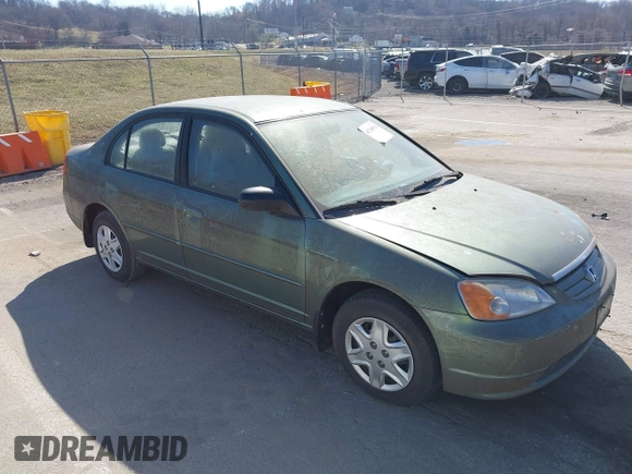 2003 Honda Civic LX with VIN 1HGES16593L019661, listed as a IAAI auction lot 41760926 with 40,230 mi miles and . Bid and sale history available at DreamBid. Image 1.