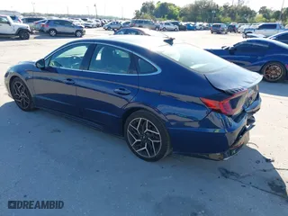 2021 Hyundai Sonata N Line with VIN 5NPEK4JC2MH131603, listed as a IAAI auction lot 41680028 with 28,501 mi miles. Bid and sale history available at carsss.com. Image 3.