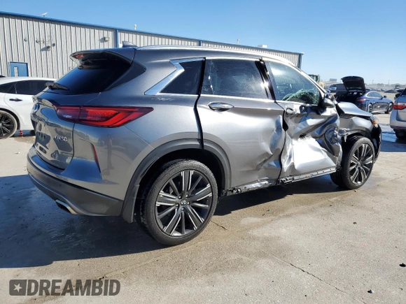 2022 Infiniti QX50 LUXE with VIN 3PCAJ5BA4NF107923, listed as a Copart auction lot 87130194 with 37,237 mi miles and Salvage Title. Bid and sale history available at carsss.com. Image 3.