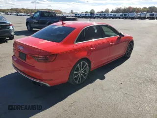 2018 Audi S4 Prestige with VIN WAUC4AF44JA002599, listed as a Copart auction lot 76480454 with 67,325 mi miles and Salvage Title. Bid and sale history available at carsss.com. Image 3.