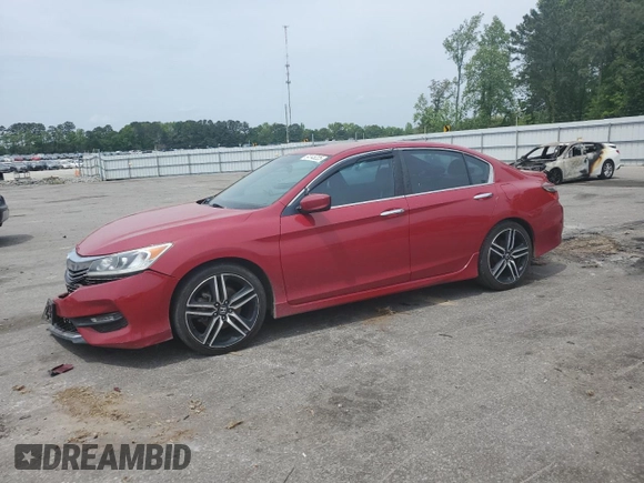 2016 Honda Accord Sport with VIN 1HGCR2F56GA038954, listed as a Copart auction lot 54145225 with 155,096 mi miles and Salvage title. Bid and sale history available at DreamBid. Image 1.