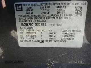 2016 Chevrolet Silverado 1500 LT with VIN 3GCUKREC1GG138154, listed as a Copart auction lot 49115035 with 147,854 mi miles and Salvage Title. Bid and sale history available at DreamBid. Image 14.