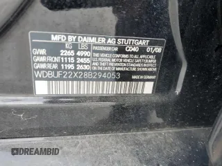 2008 Mercedes-Benz E 320 with VIN WDBUF22X28B294053, listed as a Copart auction lot 51842435 with 194,732 mi miles and Clean Title. Bid and sale history available at carsss.com. Image 12.