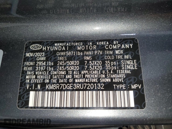 2024 Hyundai Palisade Calligraphy z VIN KM8R7DGE3RU720132, wystawiony jako Copart lot #56704085 z przebiegiem 42 314 mil mil oraz Czysty tytuł • Clean title. Historia ofert i sprzedaży dostępna na DreamBid. Obrazek 13.