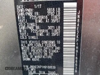 2017 Nissan Quest SV z VIN JN8AE2KP1H9168639, wystawiony jako Copart lot #56042905 z przebiegiem Nie podano mil oraz Tytuł czysty. Historia ofert i sprzedaży dostępna na DreamBid. Obrazek 13.