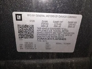 2020 Chevrolet Equinox LT with VIN 2GNAXJEV7L6259405, listed as a IAAI auction lot 41944814 with 66,044 mi miles and . Bid and sale history available at DreamBid. Image 9.