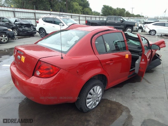 2009 Chevrolet Cobalt LT w/1LT with VIN 1G1AT58H697153725, listed as a IAAI auction lot 27956672 with 0 mi miles. Bid and sale history available at carsss.com. Image 4.