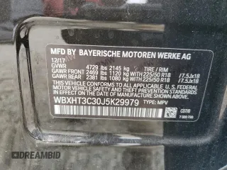 2018 BMW X1 xDrive28i с VIN WBXHT3C30J5K29979, выставлен на аукционе Copart как лот 58662505 с пробегом 61 461 миль миль и Списание • Salvage title. История ставок и продаж доступна на DreamBid. Изображение 12.