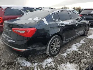 2014 Kia Cadenza Premium with VIN KNALN4D77E5130751, listed as a Copart auction lot 81950874 with 122,437 mi miles and Salvage Title. Bid and sale history available at carsss.com. Image 3.