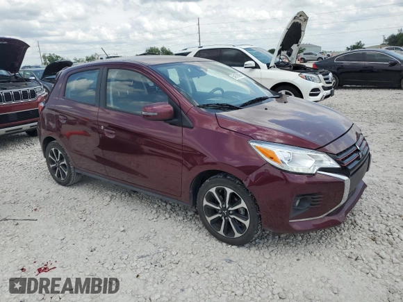 2023 Mitsubishi Mirage Black Edition with VIN ML32AWHJ7PH007192, listed as a Copart auction lot 54978395 with 25,065 mi miles and Clean title. Bid and sale history available at DreamBid. Image 4.