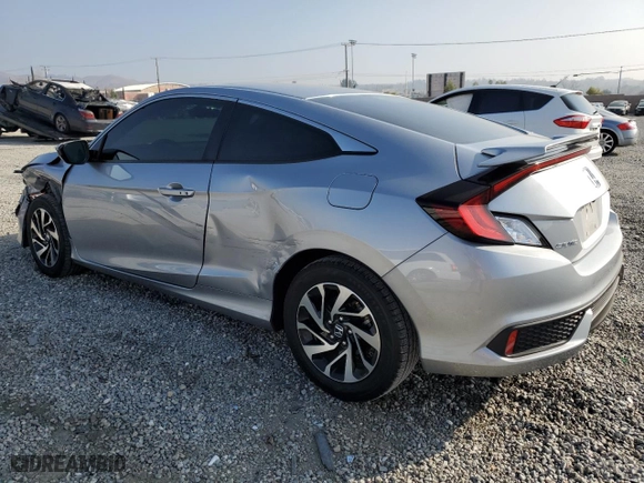 2018 Honda Civic Coupe LX-P with VIN 2HGFC4B08JH304407, listed as a Copart auction lot 43776615 with 82,304 mi miles and Salvage Title. Bid and sale history available at carsss.com. Image 2.