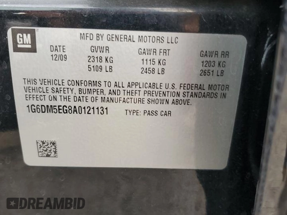 2010 Cadillac CTS with VIN 1G6DM5EG8A0121131, listed as a Copart auction lot 68244704 with Not Provided miles and Salvage Title. Bid and sale history available at DreamBid. Image 12.