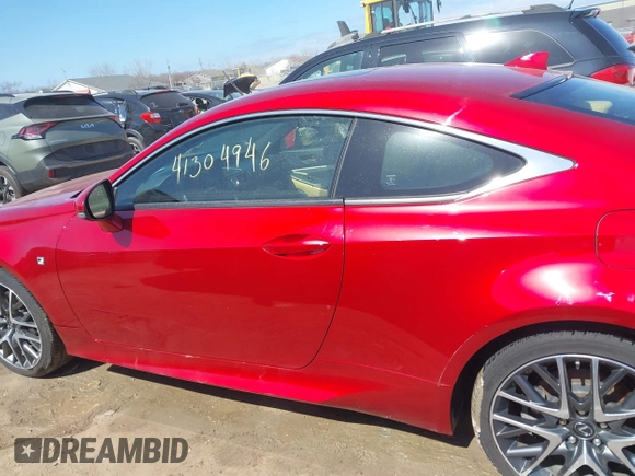 2015 Lexus RC 350 F Sport with VIN JTHSE5BC7F5004605, listed as a IAAI auction lot 41730394 with 68,713 mi miles and . Bid and sale history available at DreamBid. Image 15.