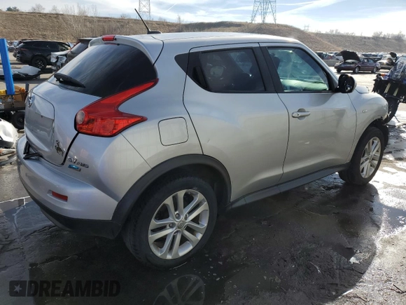 2013 Nissan Juke SV with VIN JN8AF5MV0DT230412, listed as a Copart auction lot 87434354 with 154,605 mi miles and Salvage Title. Bid and sale history available at carsss.com. Image 3.