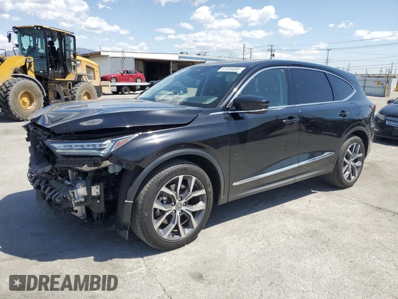 2023 Acura MDX Technology with VIN 5J8YD9H45PL002520, listed as a Copart auction lot 51916355 with 28,040 mi miles and Salvage title. Bid and sale history available at DreamBid. Image 1.