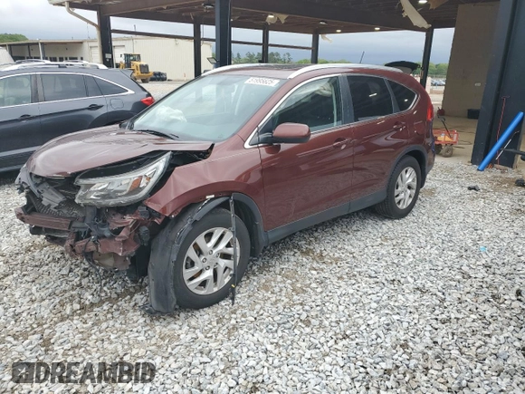 2015 Honda CR-V EX-L with VIN 2HKRM3H77FH510629, listed as a Copart auction lot 51995625 with 132,943 mi miles and Salvage Title. Bid and sale history available at carsss.com. Image 1.