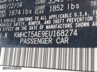 2014 Hyundai Accent GS with VIN KMHCT5AE9EU168274, listed as a IAAI auction lot 40737039 with 40,945 mi miles. Bid and sale history available at carsss.com. Image 9.