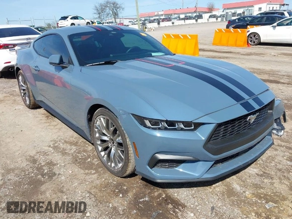 2024 Ford Mustang EcoBoost with VIN 1FA6P8TH1R5135645, listed as a IAAI auction lot 41936457 with 10,871 mi miles. Bid and sale history available at carsss.com. Image 1.