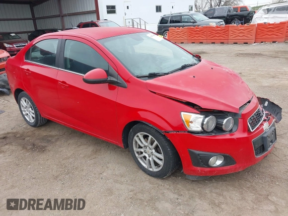 2012 Chevrolet Sonic LT with VIN 1G1JC5SH7C4133484, listed as a IAAI auction lot 42076809 with 100,506 mi miles and . Bid and sale history available at DreamBid. Image 1.