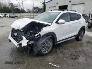 2021 Hyundai Tucson Ultimate with VIN KM8J33AL9MU300863, listed as a Copart auction lot 46139975 with 29,247 mi miles and Salvage title. Bid and sale history available at DreamBid. Image 1.