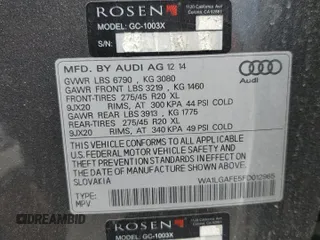 2015 Audi Q7 Premium Plus with VIN WA1LGAFE5FD012965, listed as a Copart auction lot 63712265 with 64,851 mi miles and Salvage title. Bid and sale history available at DreamBid. Image 14.