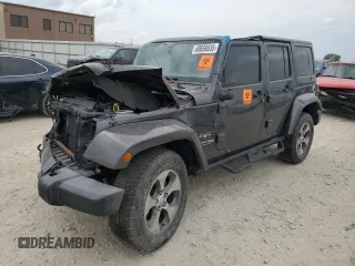 2018 Jeep Wrangler Unlimited Sahara z VIN 1C4BJWEG3JL802444, wystawiony jako Copart lot #60658835 z przebiegiem Nie podano mil oraz Szkoda całkowita • Salvage title. Historia ofert i sprzedaży dostępna na DreamBid. Obrazek 1.