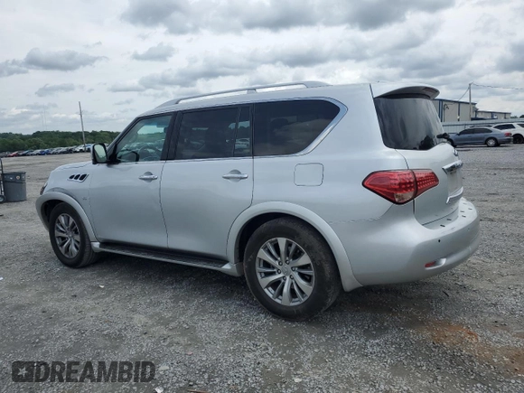 2016 Infiniti QX80 with VIN JN8AZ2NF5G9610490, listed as a Copart auction lot 60041325 with 131,253 mi miles and Salvage title. Bid and sale history available at DreamBid. Image 2.