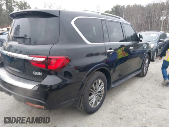 2020 Infiniti QX80 Luxe z VIN JN8AZ2NF7L9704896, wystawiony jako IAAI lot #41786314 z przebiegiem 75 305 mil mil oraz . Historia ofert i sprzedaży dostępna na DreamBid. Obrazek 4.