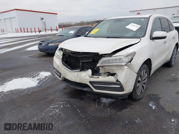 2014 Acura MDX Tech Pkg with VIN 5FRYD4H41EB011604, listed as a IAAI auction lot 41492753 with 123,229 mi miles. Bid and sale history available at carsss.com. Image 6.