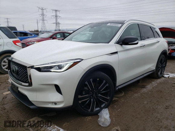 2021 Infiniti QX50 LUXE with VIN 3PCAJ5BB5MF115102, listed as a Copart auction lot 36489093 with 24,360 mi miles. Bid and sale history available at carsss.com. Image 1.