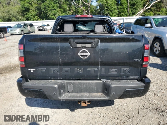 2023 Nissan Frontier SV with VIN 1N6ED1EJ7PN630402, listed as a Copart auction lot 57339595 with 35,876 mi miles and Salvage title. Bid and sale history available at DreamBid. Image 6.
