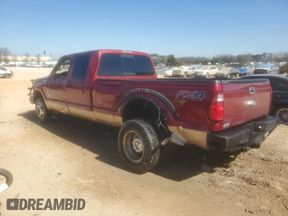 2014 Ford F-350 XLT with VIN 1FT8W3DT2EEA03225, listed as a Copart auction lot 46711185 with 328,805 mi miles and Salvage Title. Bid and sale history available at DreamBid. Image 2.