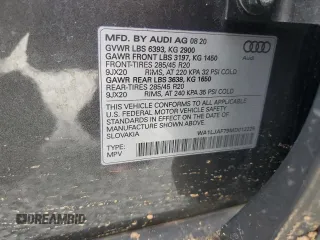 2021 Audi Q7 Premium Plus with VIN WA1LJAF79MD012225, listed as a Copart auction lot 49011665 with Not provided miles and Salvage title. Bid and sale history available at DreamBid. Image 16.