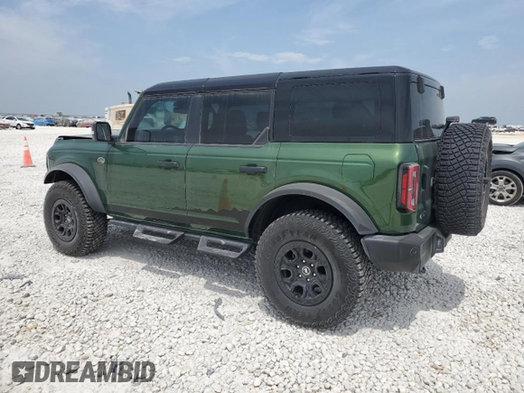 2024 Ford Bronco Wildtrak z VIN 1FMEE2BPXRLB03494, wystawiony jako Copart lot #53852225 z przebiegiem 5 166 mil mil oraz Szkoda całkowita • Salvage title. Historia ofert i sprzedaży dostępna na DreamBid. Obrazek 2.