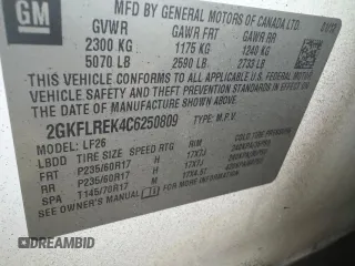 2012 GMC Terrain SLE-1 with VIN 2GKFLREK4C6250809, listed as a Copart auction lot 63149225 with 119,461 mi miles and Clean title. Bid and sale history available at DreamBid. Image 10.