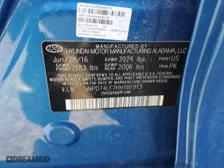 2017 Hyundai Elantra SE with VIN 5NPD74LF7HH101913, listed as a Copart auction lot 44048005 with 119,779 mi miles and Salvage Title. Bid and sale history available at carsss.com. Image 12.
