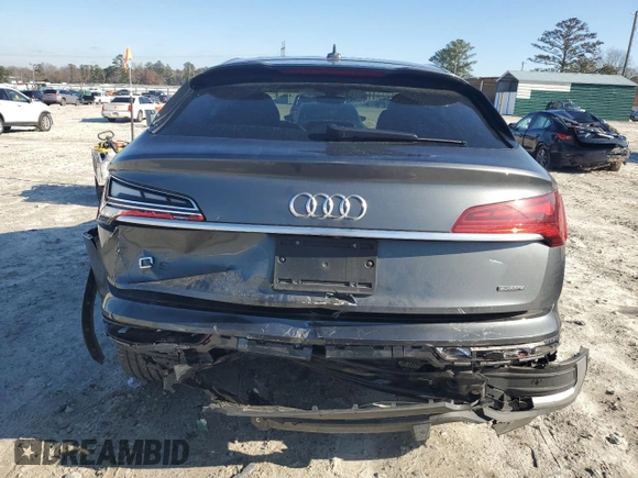 2021 Audi Q5 Sportback Premium Plus with VIN WA15AAFY8M2126553, listed as a Copart auction lot 85826504 with 61,283 mi miles and Salvage title. Bid and sale history available at DreamBid. Image 6.