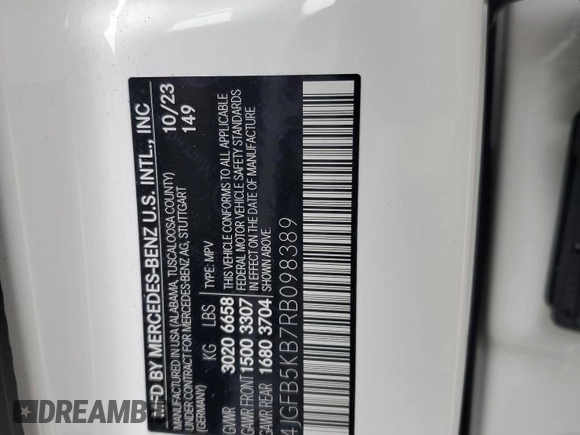 2024 Mercedes-Benz GLE 450 with VIN 4JGFB5KB7RB098389, listed as a Copart auction lot 45566685 with 18,283 mi miles and Salvage title. Bid and sale history available at DreamBid. Image 13.