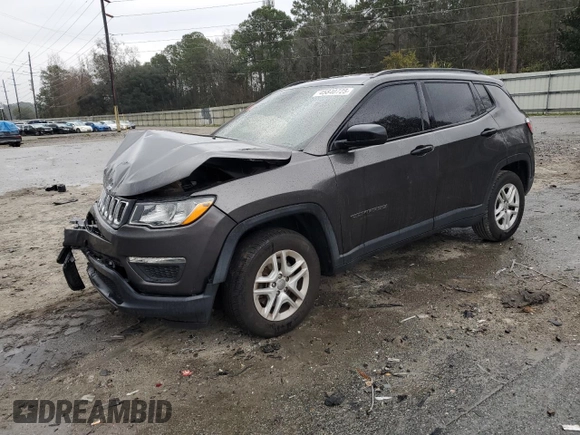 2018 Jeep Compass Sport with VIN 3C4NJCAB5JT122894, listed as a Copart auction lot 45840725 with 138,815 mi miles and Salvage Title. Bid and sale history available at carsss.com. Image 1.