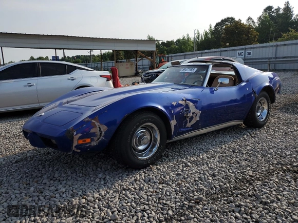 1975 Chevrolet Corvette with VIN 1Z37J5S415588, listed as a Copart auction lot 59477955 with 58,044 mi miles and Salvage title. Bid and sale history available at DreamBid. Image 1.