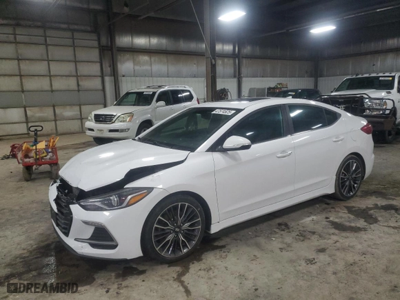 2018 Hyundai Elantra Sport with VIN KMHD04LB0JU628975, listed as a Copart auction lot 47574525 with 119,464 mi miles and Salvage Title. Bid and sale history available at carsss.com. Image 1.