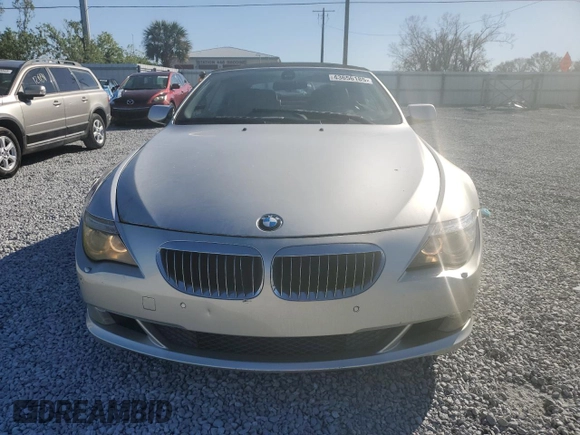 2008 BMW 6 Series 650i with VIN WBAEB53578CX61863, listed as a Copart auction lot 43656185 with 123,009 mi miles and Clean Title. Bid and sale history available at carsss.com. Image 5.
