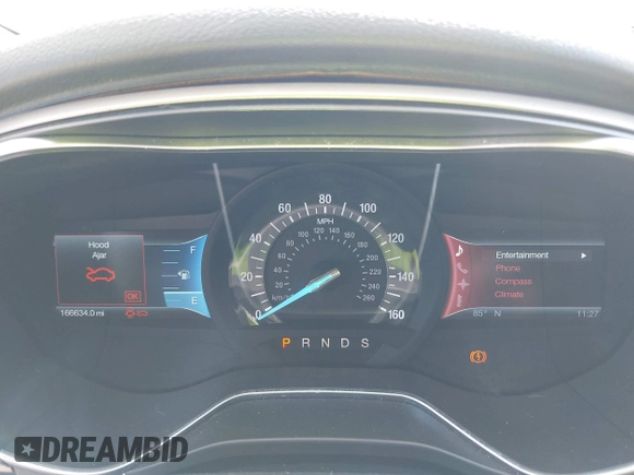 2014 Ford Fusion SE with VIN 3FA6P0HD1ER161452, listed as a IAAI auction lot 42037684 with 166,634 mi miles. Bid and sale history available at carsss.com. Image 7.