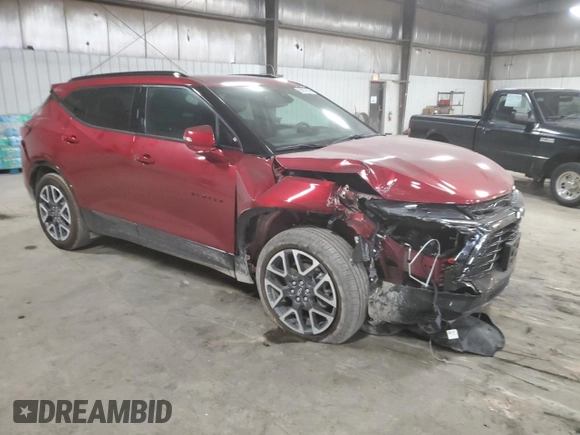 2024 Chevrolet Blazer RS with VIN 3GNKBKRS7RS149456, listed as a Copart auction lot 55678635 with 6,878 mi miles and Salvage title. Bid and sale history available at DreamBid. Image 4.
