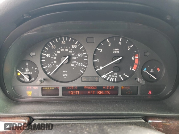 2000 BMW 7 Series 740iL with VIN WBAGH8340YDP09744, listed as a Copart auction lot 75586844 with 0 mi miles and Clean Title. Bid and sale history available at carsss.com. Image 9.