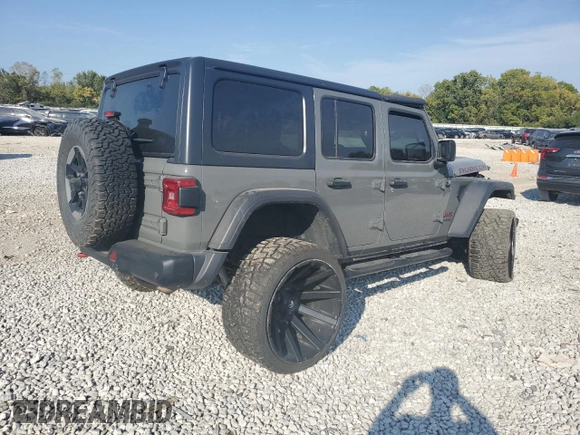 2018 Jeep Wrangler Unlimited Rubicon with VIN 1C4HJXFN9JW315938, listed as a Copart auction lot 86741084 with 83,965 mi miles and Salvage title. Bid and sale history available at DreamBid. Image 3.
