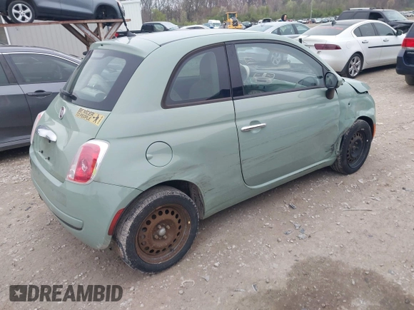 2013 FIAT 500 Pop with VIN 3C3CFFAR4DT749733, listed as a IAAI auction lot 42012326 with 110,712 mi miles. Bid and sale history available at carsss.com. Image 4.