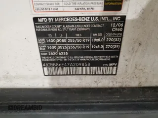 2007 Mercedes-Benz M 350 с VIN 4JGBB86E47A209858, выставлен на аукционе Copart как лот 59756215 с пробегом 166 891 миль миль и Чистый • Clean title. История ставок и продаж доступна на DreamBid. Изображение 13.